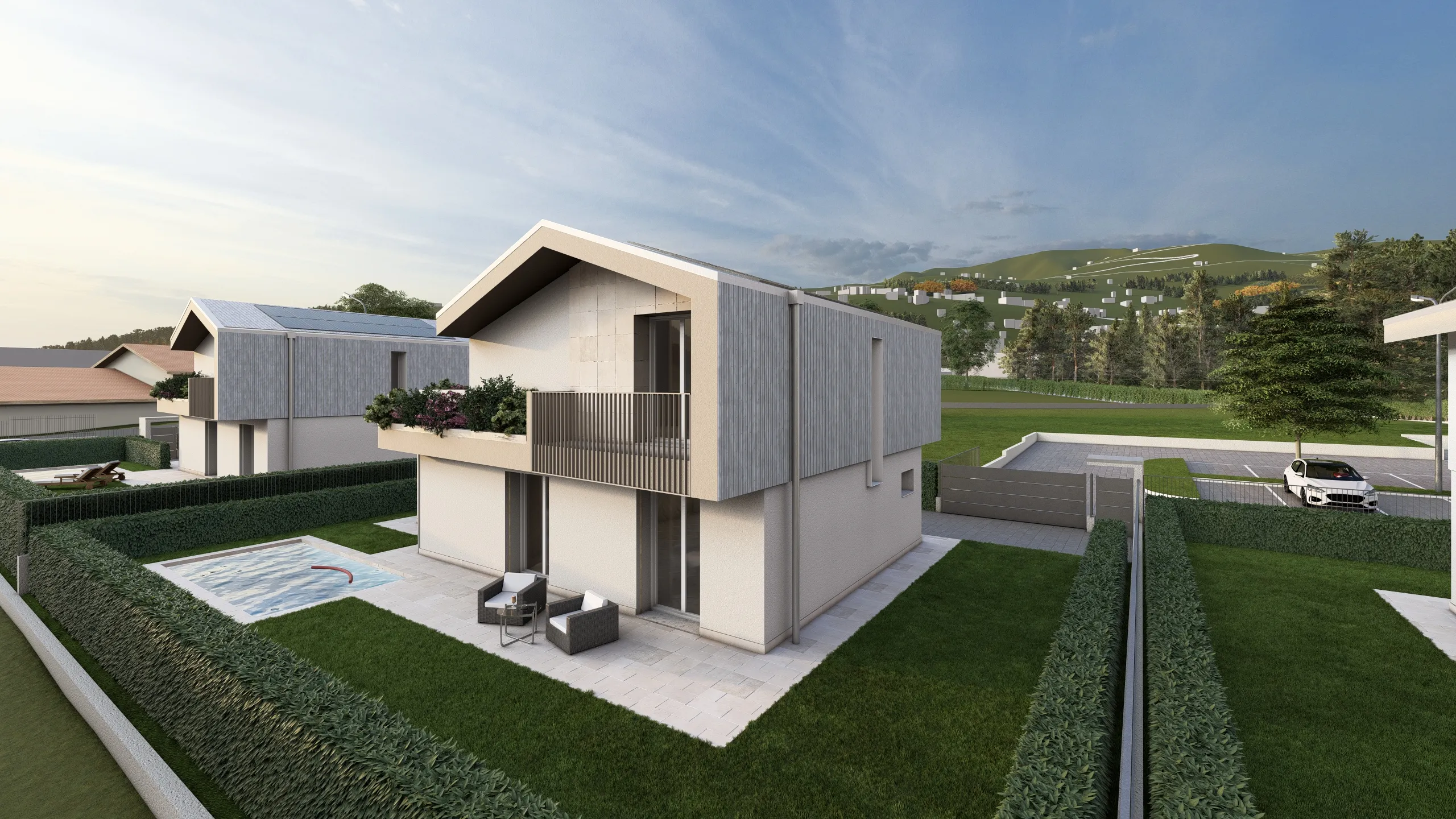 Render di una Villa Unifamiliare ad Albavilla in provincia di Como