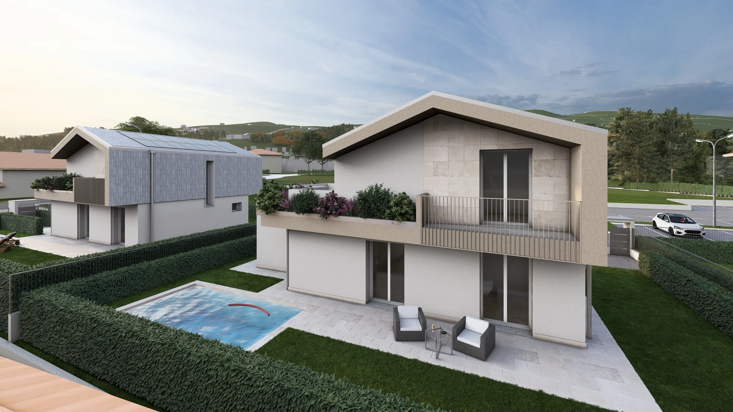 Render di una Villa Unifamiliare ad Albavilla in provincia di Como