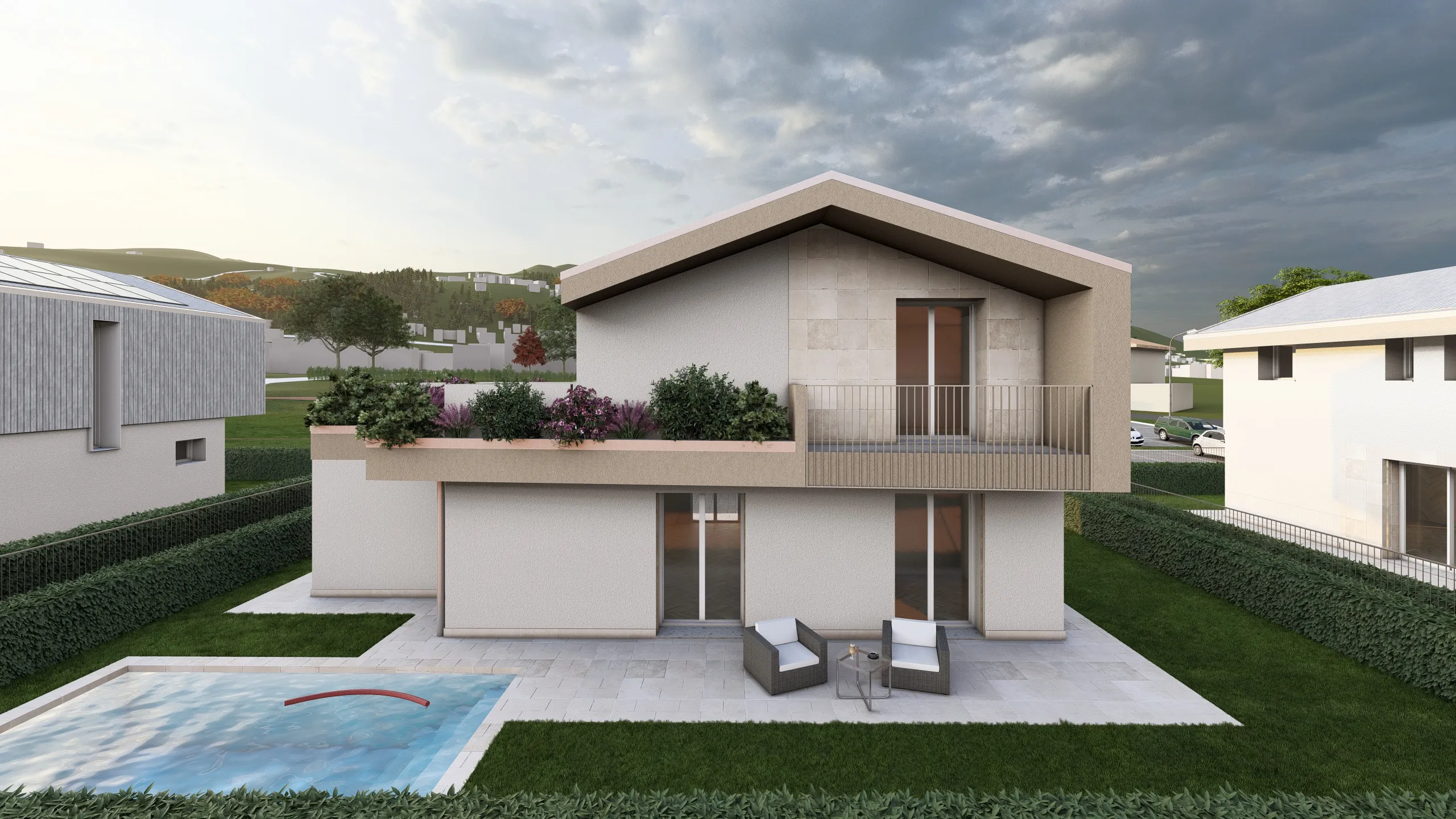 Render di una Villa Unifamiliare ad Albavilla in provincia di Como
