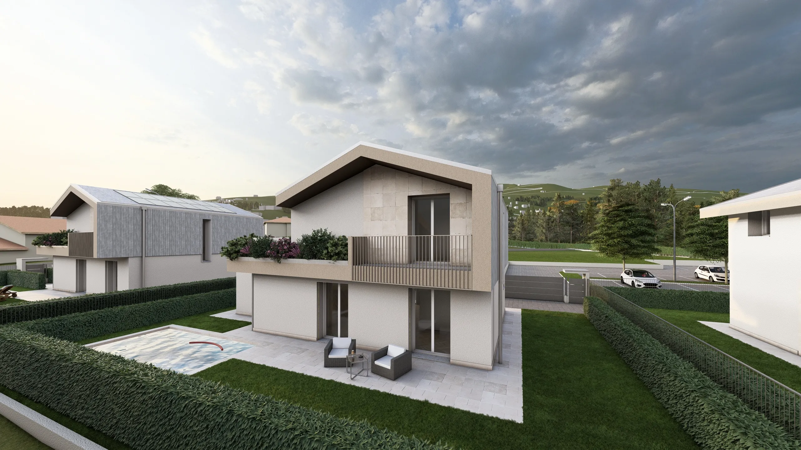 Render di una Villa Unifamiliare ad Albavilla in provincia di Como
