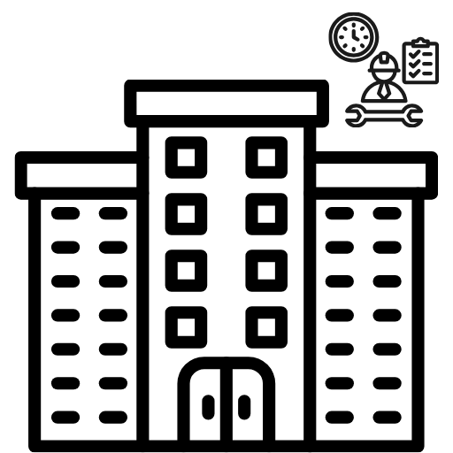 icona che indica la manutenzione di un edificio composto da appartamenti