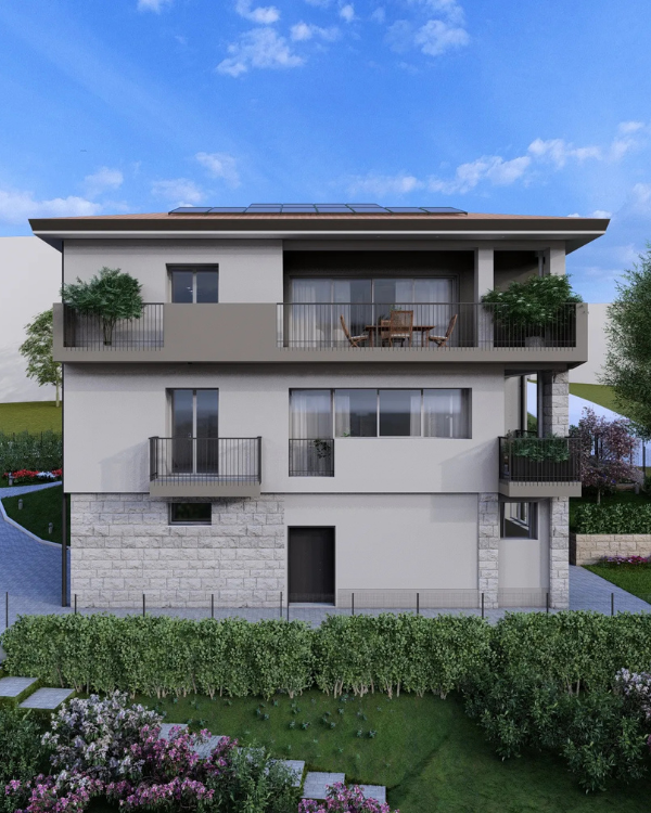 Render di una villa ristrutturata e progettata da Casalino Engineering