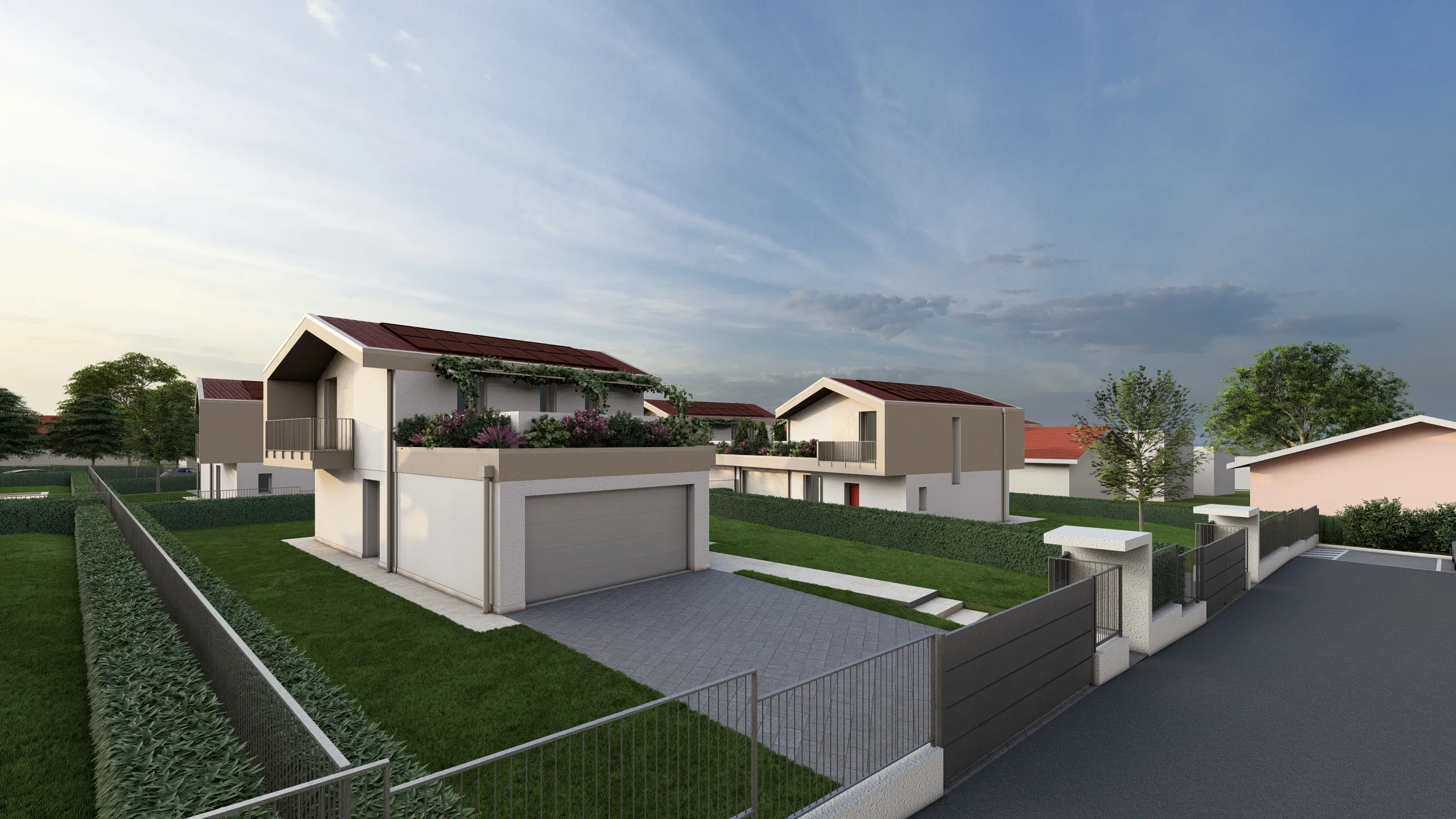 Render di una villa che verrà messa in vendita da Casalino Engineering ad Albavilla in provincia di Como
