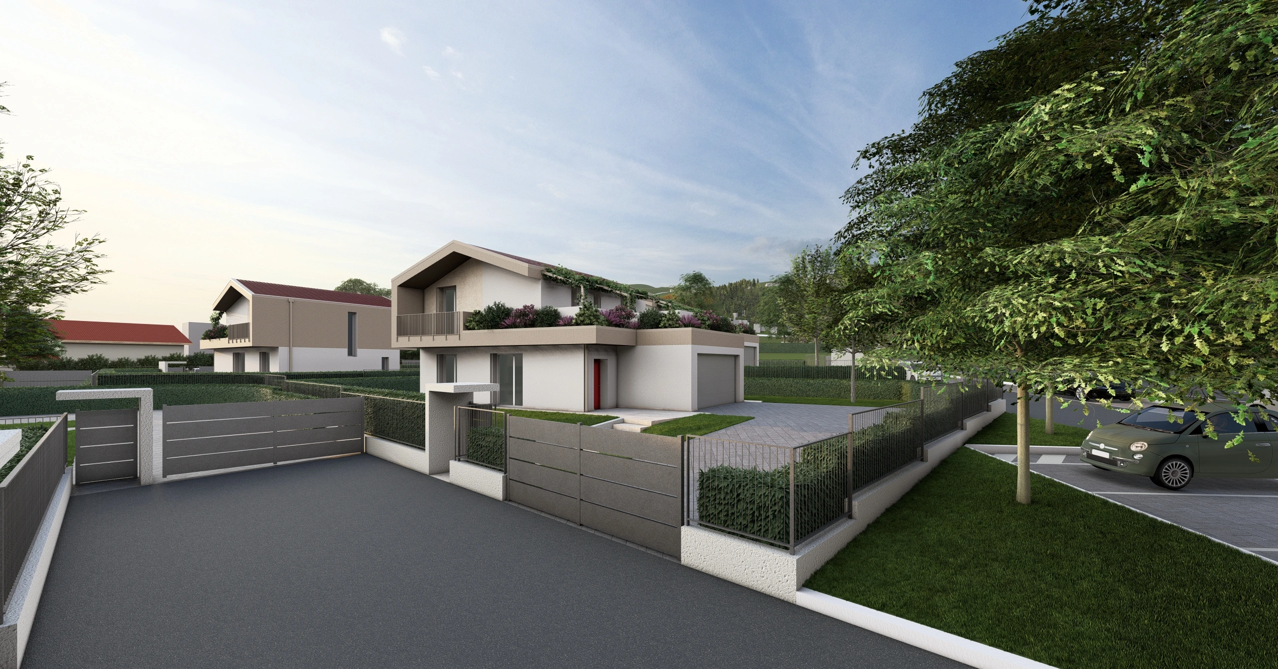 Render del blocco in cui si trova una villa che a gennaio 2026 verrà messa in vendita da Casalino Engineering