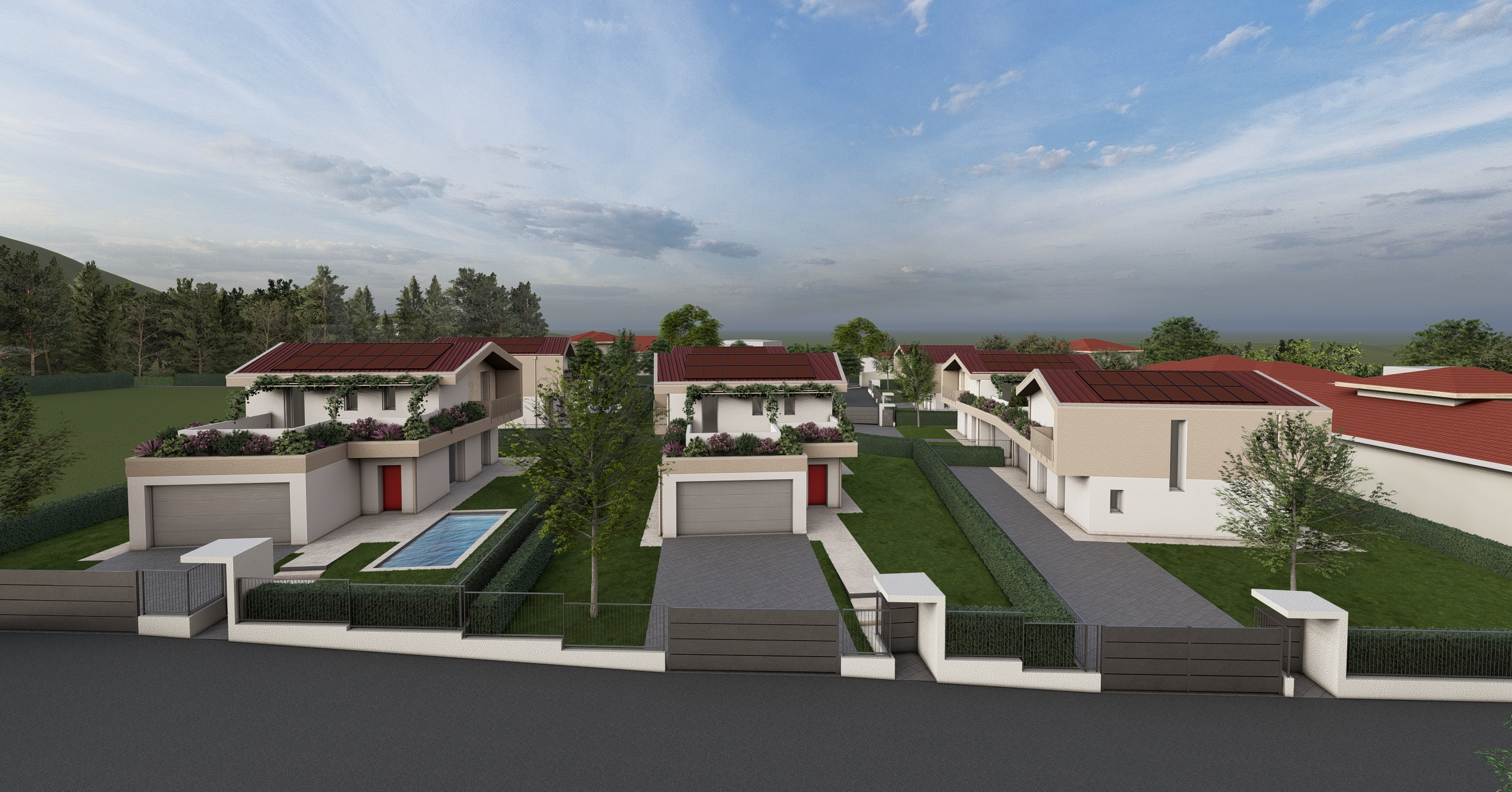 Render del blocco in cui si trova una villa che a gennaio 2026 verrà messa in vendita da Casalino Engineering