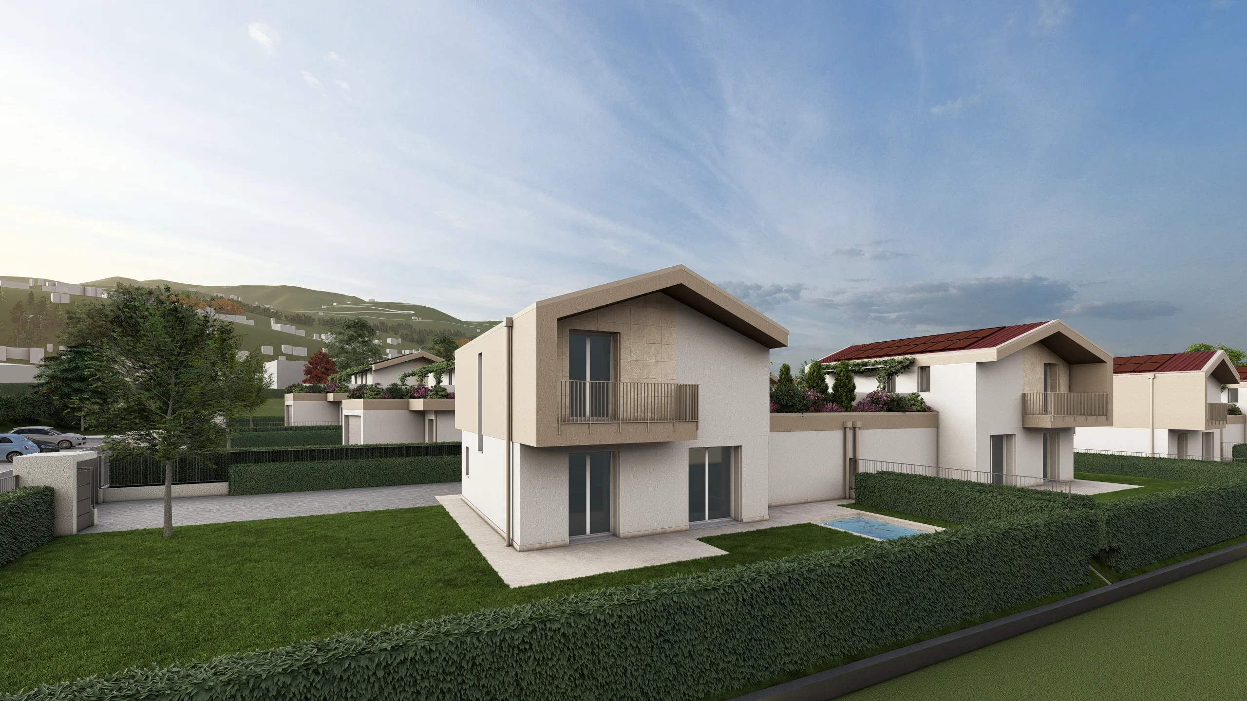 Render di una villa messa in vendita dalla Casalino Engineering ad Albavilla in provincia di Como