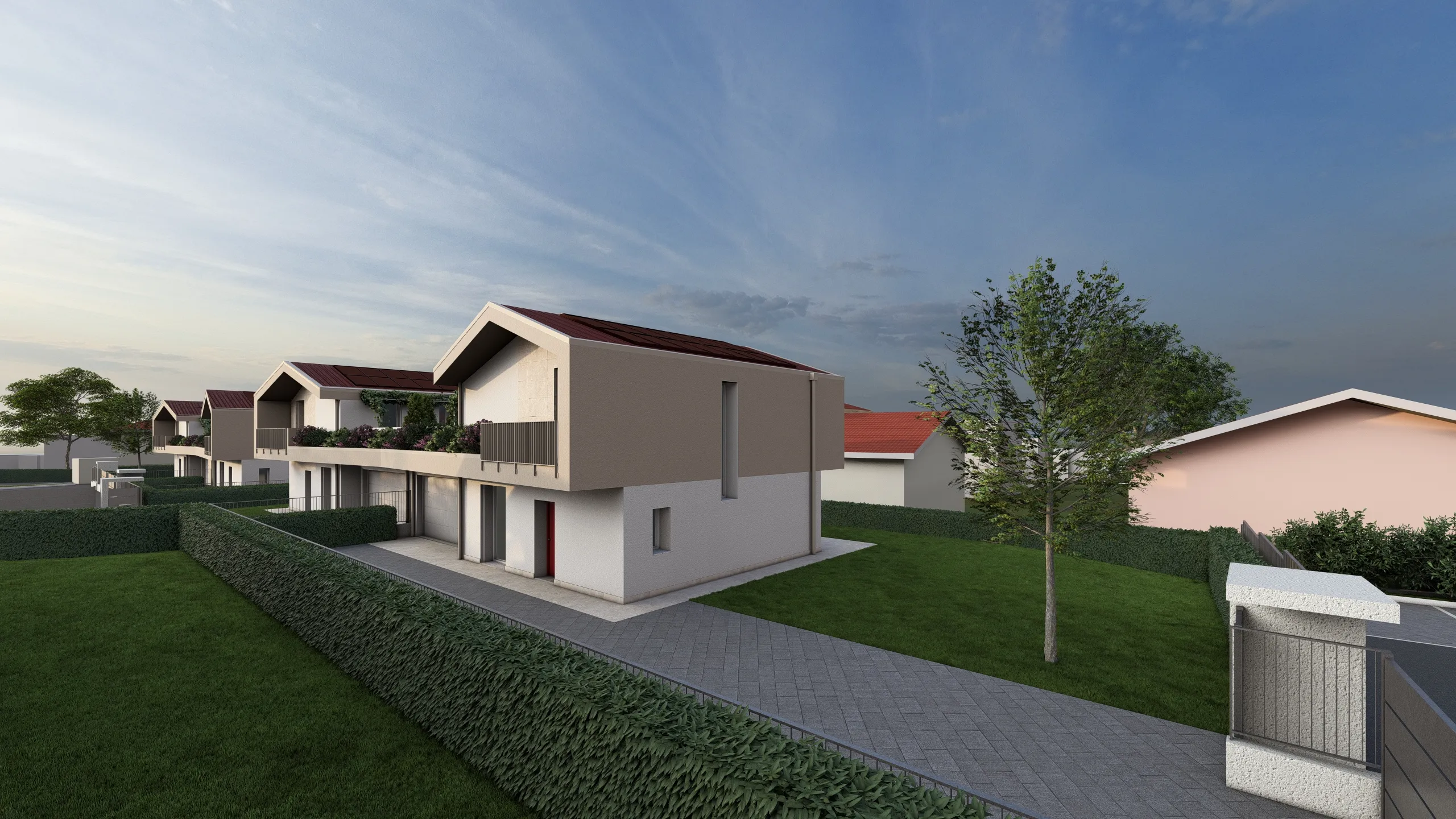 Render di una villa messa in vendita dalla Casalino Engineering ad Albavilla in provincia di Como