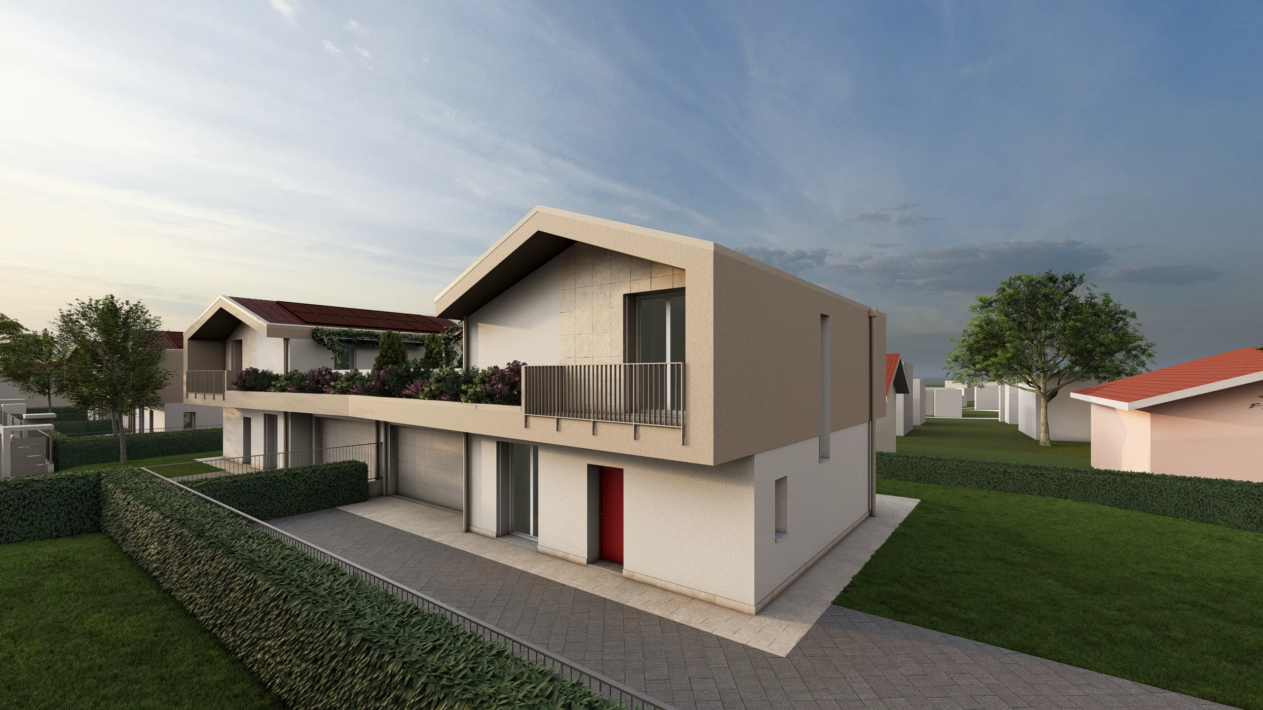 Render di una villa messa in vendita dalla Casalino Engineering ad Albavilla in provincia di Como