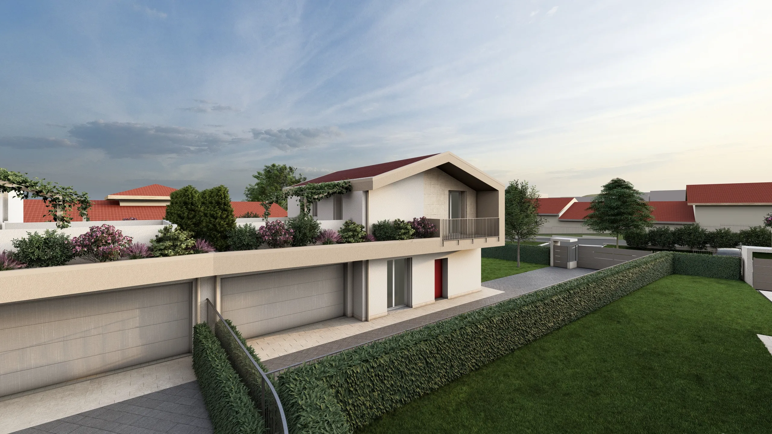 Render di una villa messa in vendita dalla Casalino Engineering ad Albavilla in provincia di Como