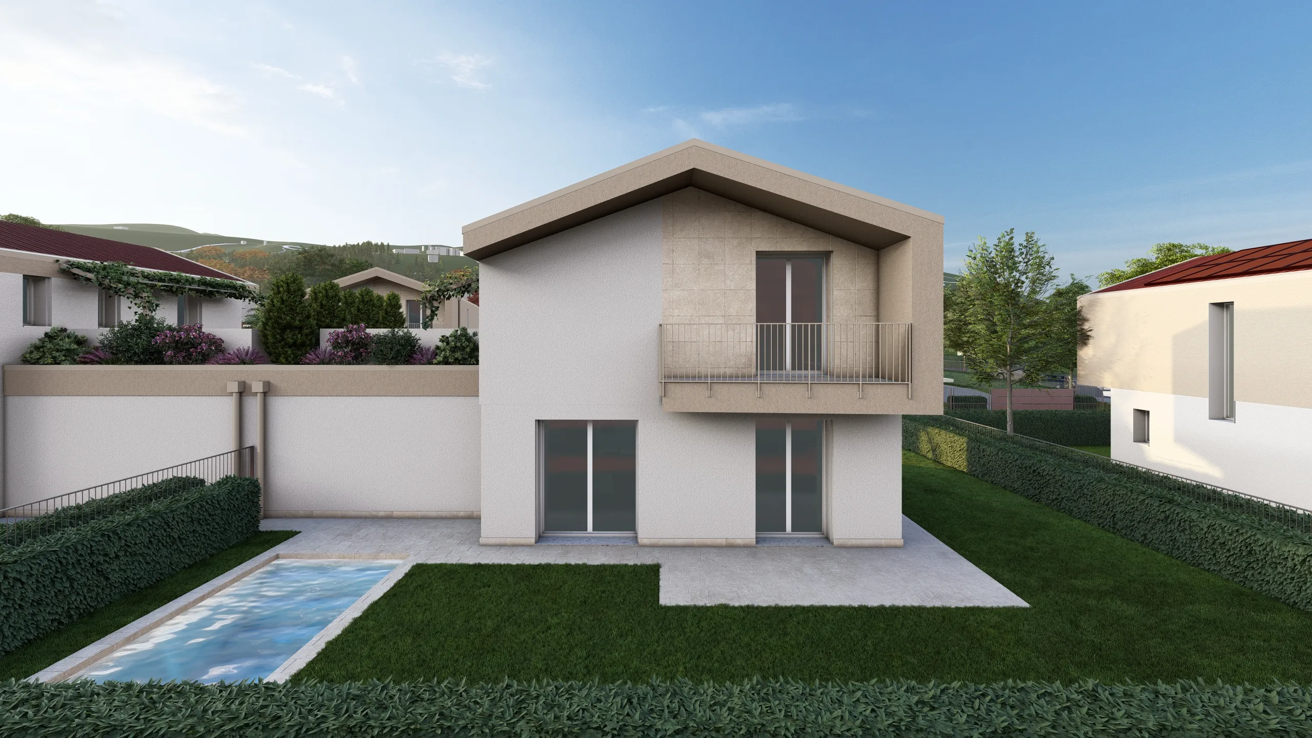 Render di una villa in vendita ad Albavilla (CO) da Casalino Engineering