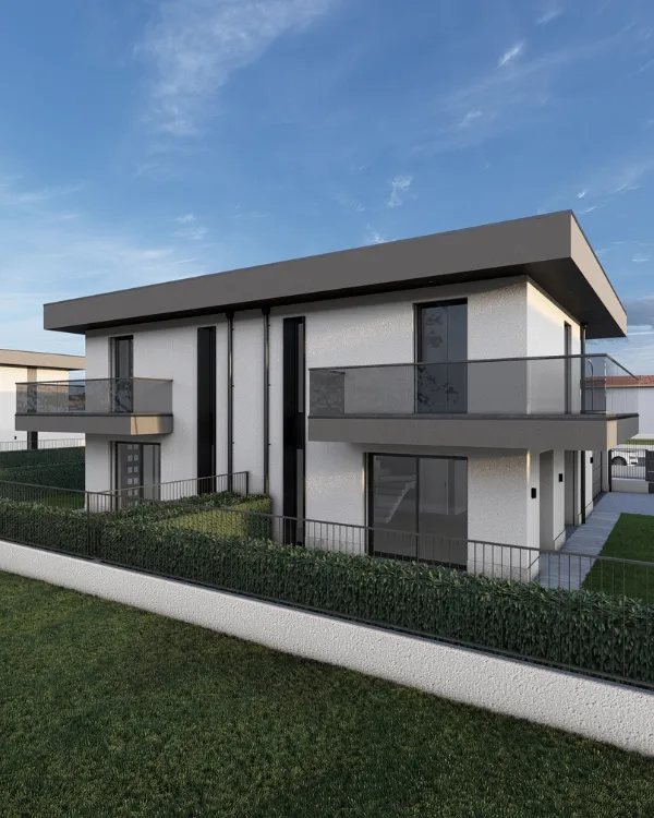Render di un edificio ricostruito a Cologno Alserio, dalla Casalino Engineering
