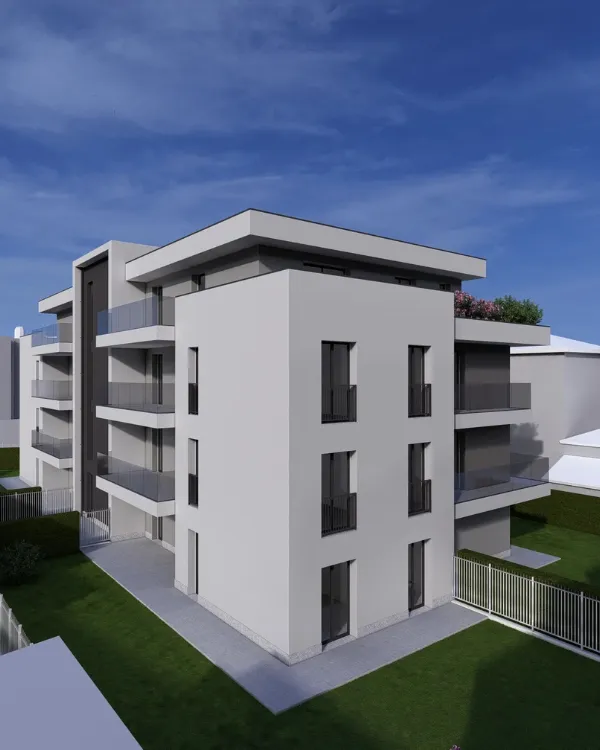 Render di una palazzina residenziale a Treviglio (BG), costruita dalla Casalino Engineering