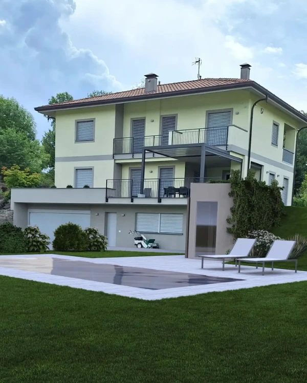Render di una piscina a Lurago d'Erba in provincia di Como